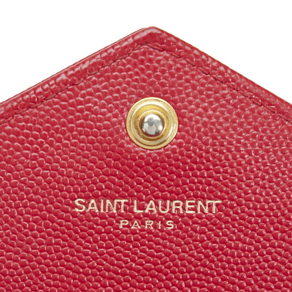 Saint Laurent Chain Wallet Shoulder Bag Leather Red - Picture 3 of 7